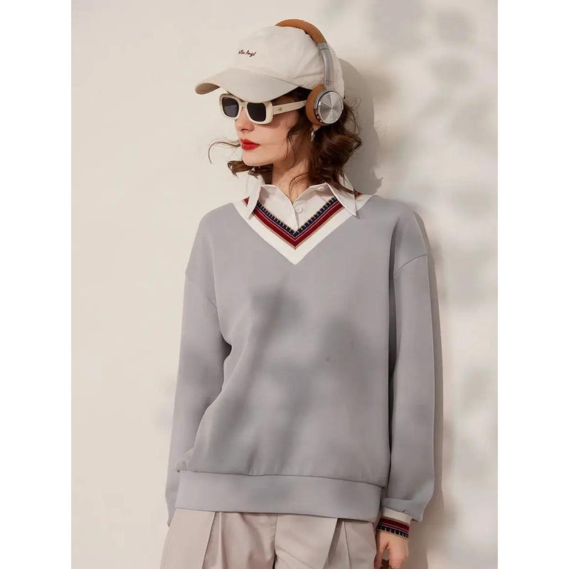 women's loose pullover sweatshirt, view 3 - MRSLM