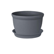 Round indoor plant pot with tray, view 2 - MRSLM