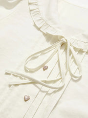 women's lace-up Peter Pan collar blouse, view 7 - MRSLM