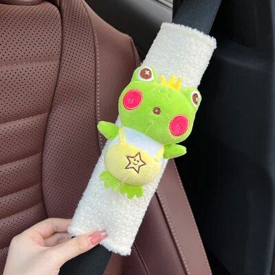 Plush Heart Frog Car Safety Belt Shoulder Cover