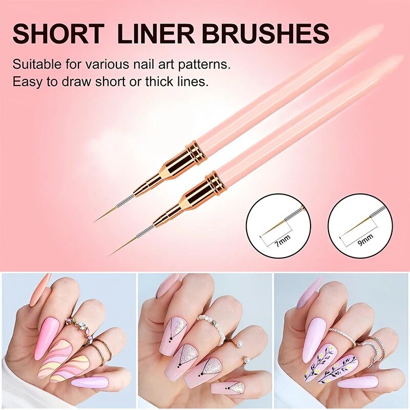 nail art liner brush set, view 8 - MRSLM
