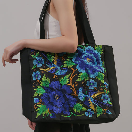 phoenix embroidered shoulder bag, view 9 - MRSLM