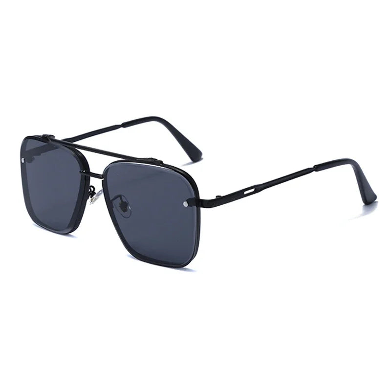 Klassische quadratische Vintage-Sonnenbrille – Luxuriöse UV400-Sonnenbrille mit Metallrahmen für Damen und Herren