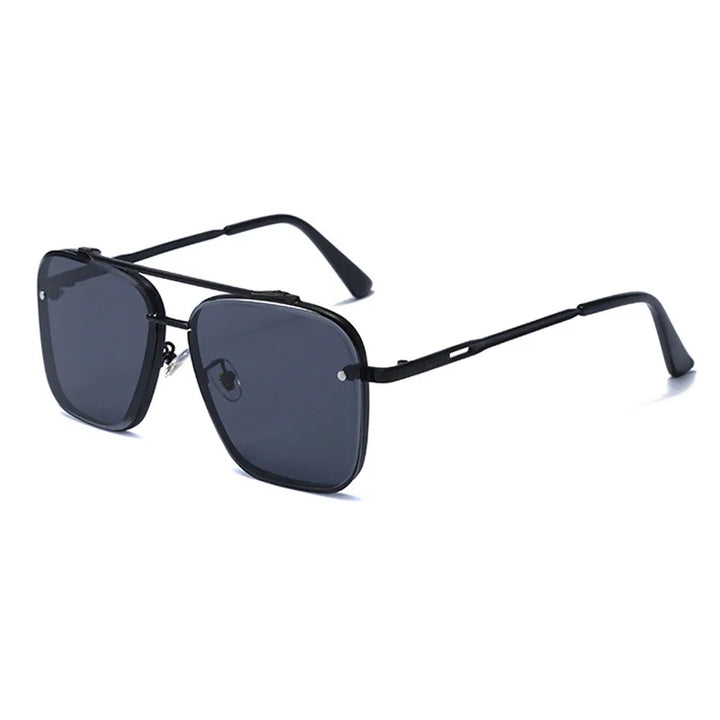 Klassische quadratische Vintage-Sonnenbrille – Luxuriöse UV400-Sonnenbrille mit Metallrahmen für Damen und Herren