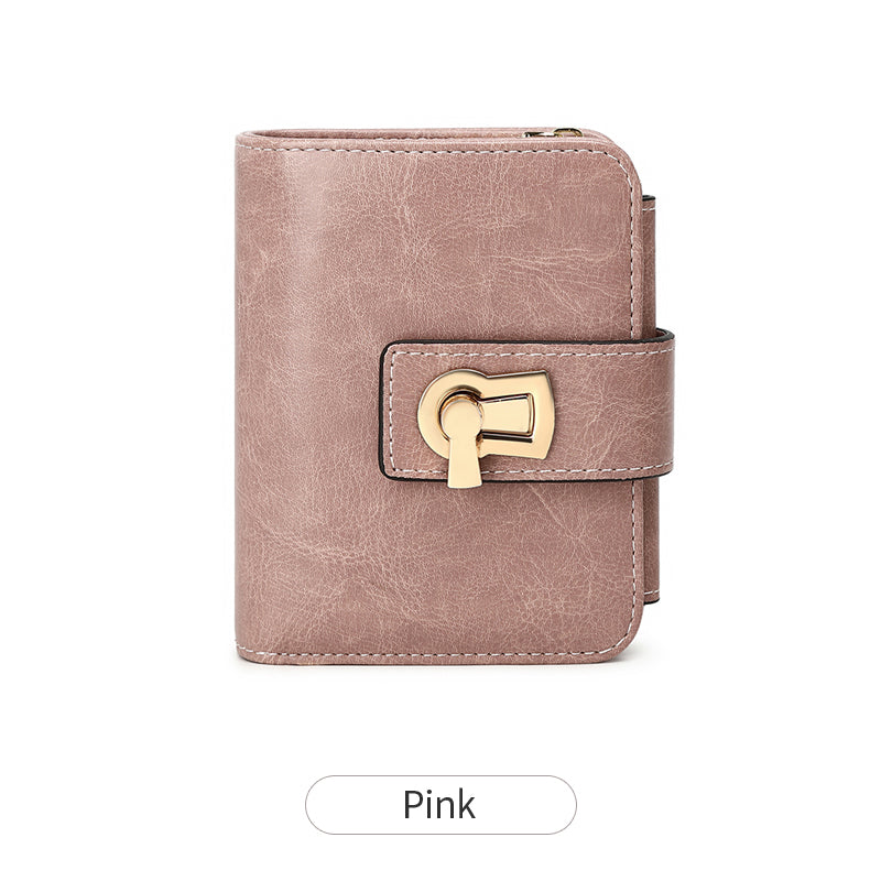 retro pu leather short wallet, view 5 - MRSLM