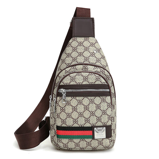 contrast color PU crossbody chest bag, view 6 - MRSLM