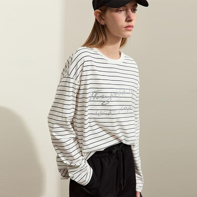 Casual striped cotton t-shirt - MRSLM