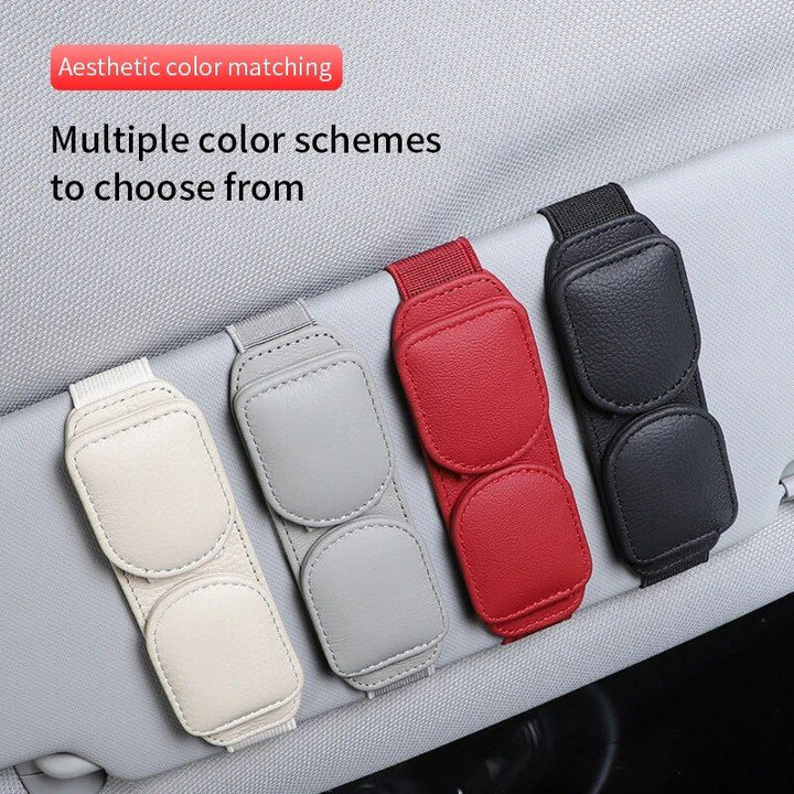 Luxury Leather Car Glasses Holder