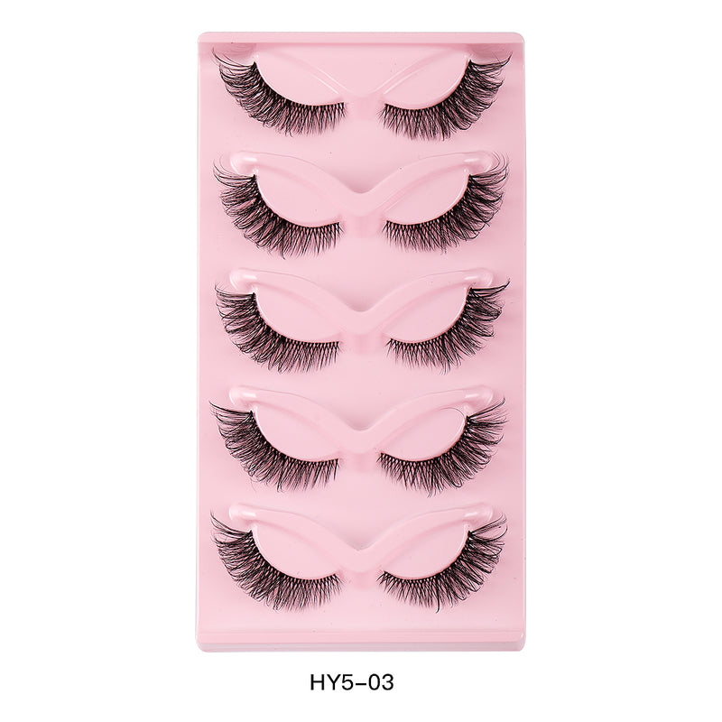 5 Pair 3D Cat Eye Fox Eye Lashes