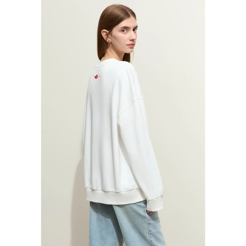 minimalist embroidered pullover for women, view 8 - MRSLM