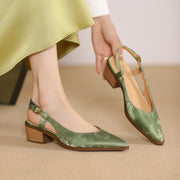 Slingback leather pumps, view 4 - MRSLM