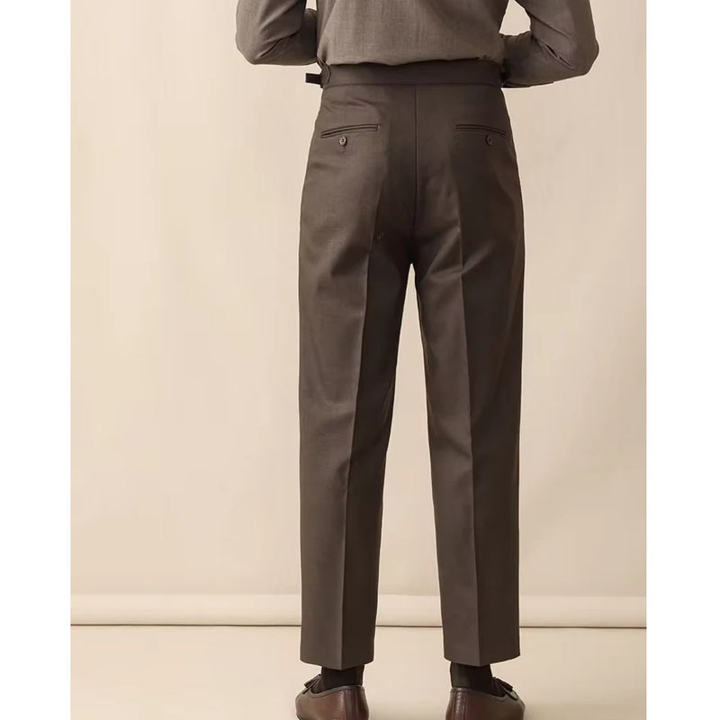 men's wool blend formal ankle pants, view 6 - MRSLM
