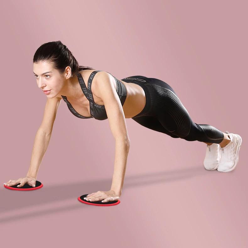 Conjunto de 2 discos deslizantes para ioga e exercícios de fortalecimento do core.