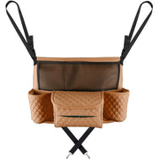 leather car seat storage bag with drink holders, view 3 - MRSLM