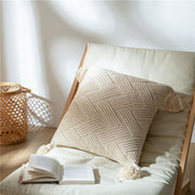 chenille handmade tassel pillow cover, view 4 - MRSLM
