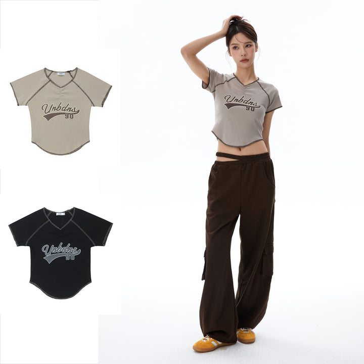 Women's Slimming Niche Fashion Brand Short Sleeve T-shirt