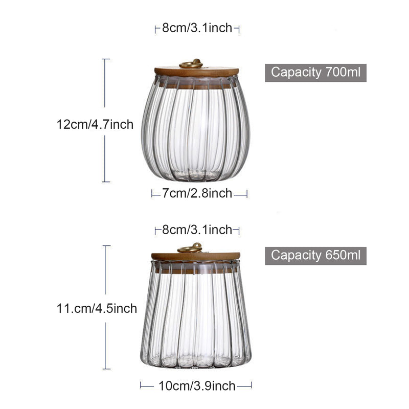 glass storage jars with bamboo lid, view 8 - MRSLM