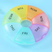 portable 7-day round pill case, view 4 - MRSLM