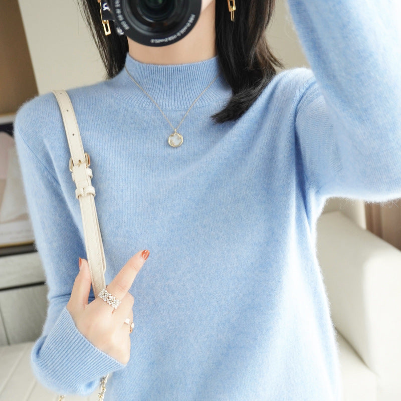 New Half Turtleneck Knitted Pullover Sweater Top For Women