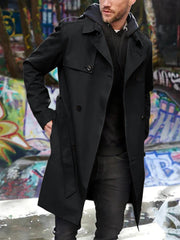 Men's slim double-breasted trench coat, view 3 - MRSLM