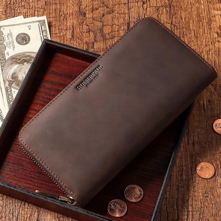 genuine leather RFID blocking men's wallet, view 3 - MRSLM