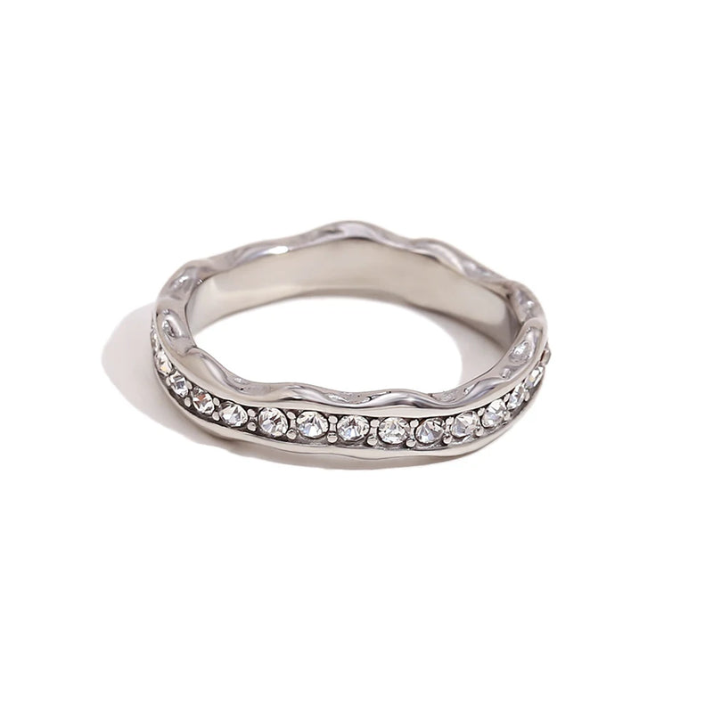 gold plated wave ring, view 2 - MRSLM