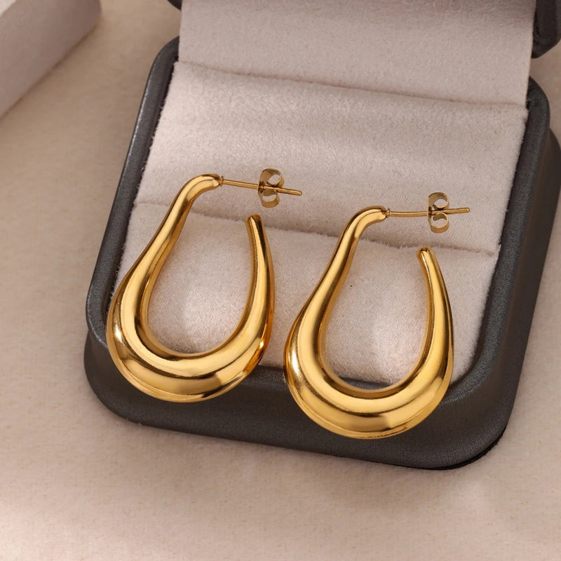 Gold dangle earrings for women, view 9 - MRSLM