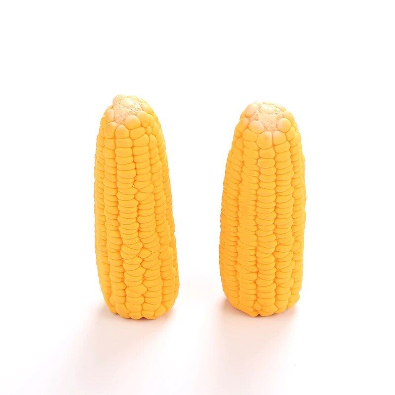 corn-shaped squeaky latex dog toy, view 5 - MRSLM