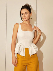 square neck asymmetrical hem top, view 5 - MRSLM