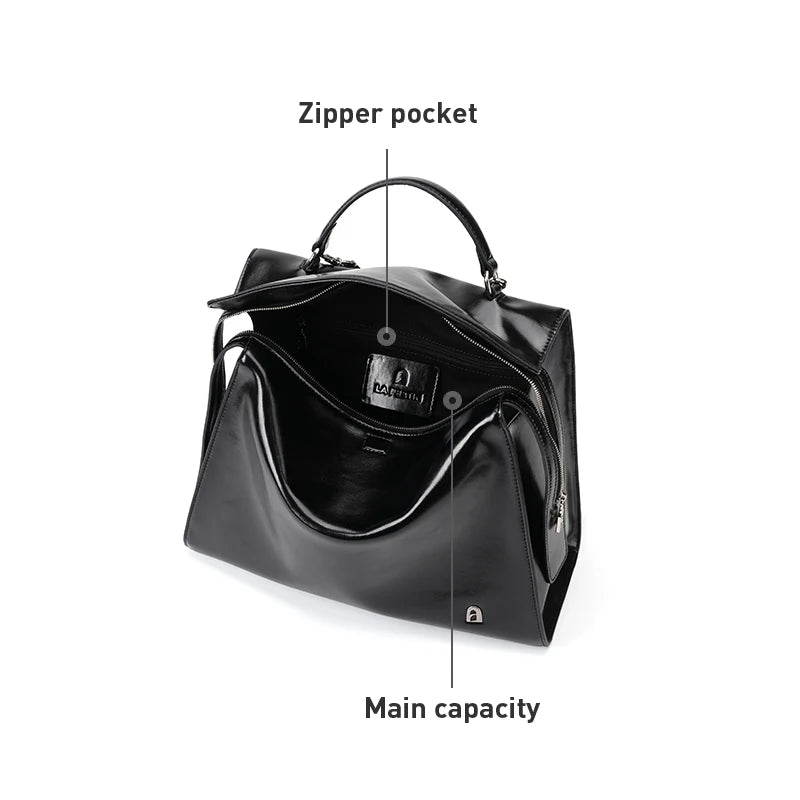 Mochila de viagem de couro de grande capacidade para homens e mulheres.
