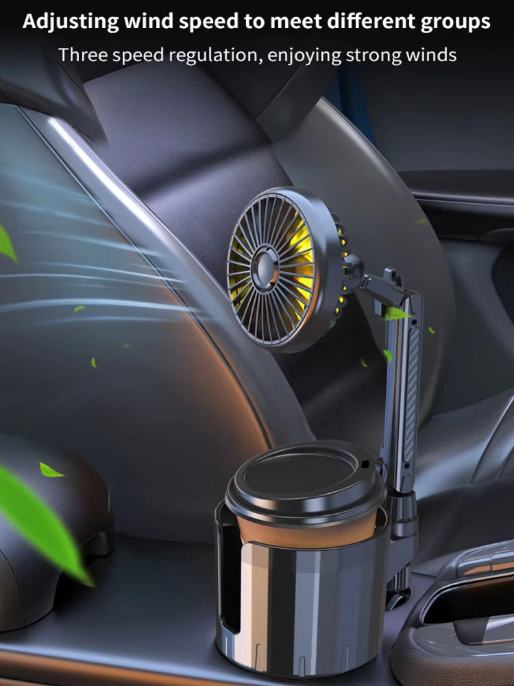 2-in-1 car cup holder fan with usb, view 3 - MRSLM