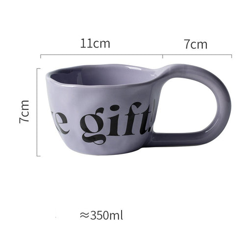 handmade alphabet ceramic mug, view 3 - MRSLM