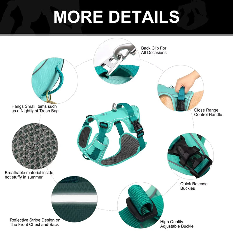 reflective no-pull dog harness, view 8 - MRSLM