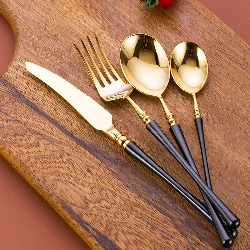 black gold cutlery set, view 4 - MRSLM