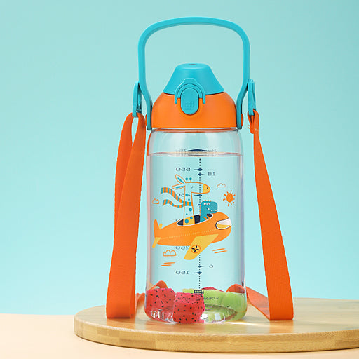 leakproof kids water bottle with straw, view 4 - MRSLM