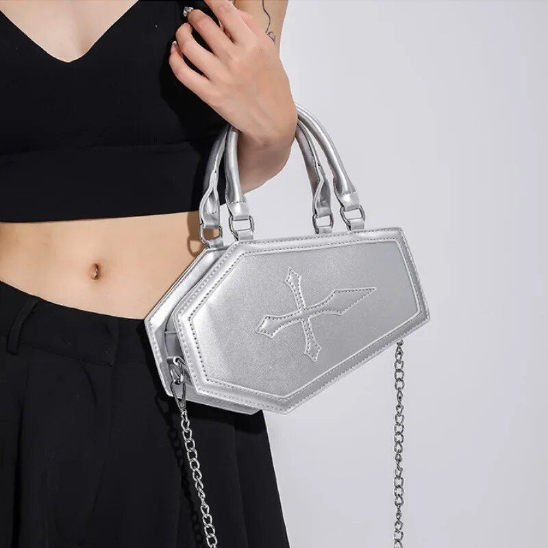 Y2K gothic coffin handbag, view 8 - MRSLM