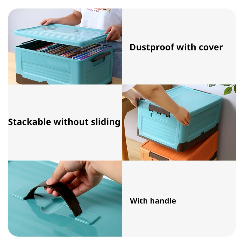 foldable storage organizer with lid, view 7 - MRSLM