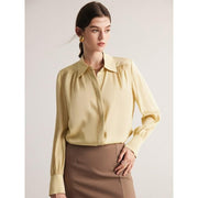 Long sleeve silk blouse for women, view 14 - MRSLM