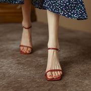 Square toe high heel sandals, view 28 - MRSLM