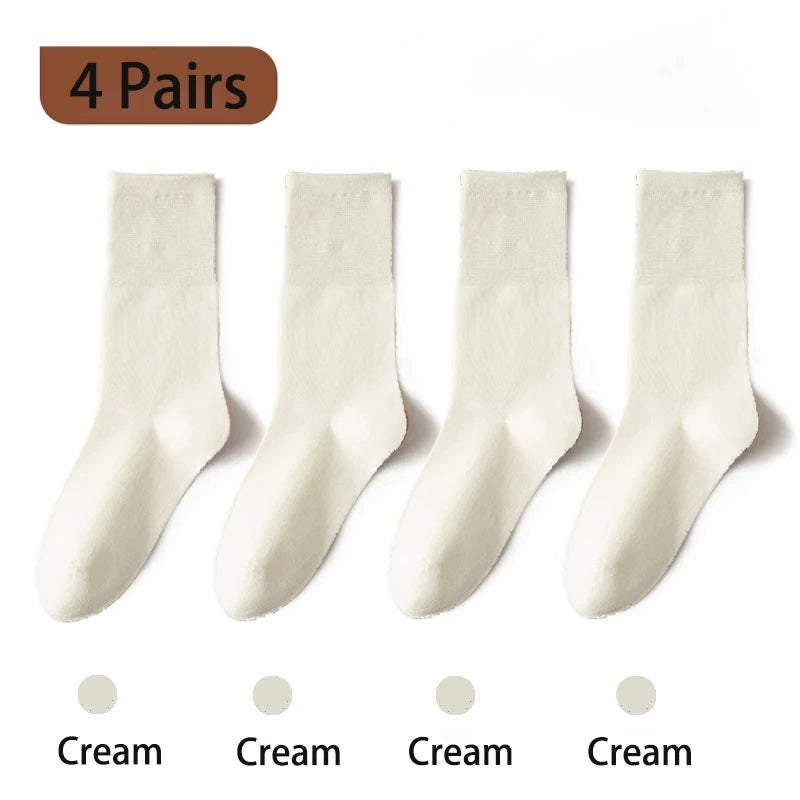 4 Paar lockere Damen-Baumwollsocken