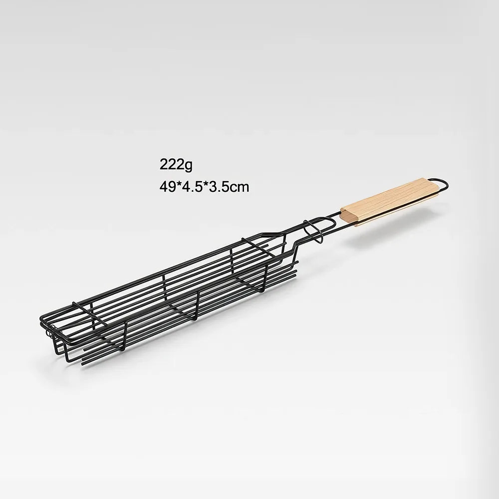 Outdoor Wooden Handle BBQ Cage