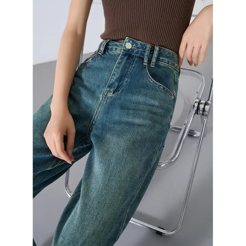 high waisted wide leg jeans, view 7 - MRSLM