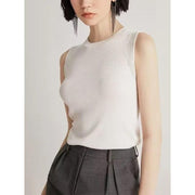 beaded O-neck tank tee, view 5 - MRSLM