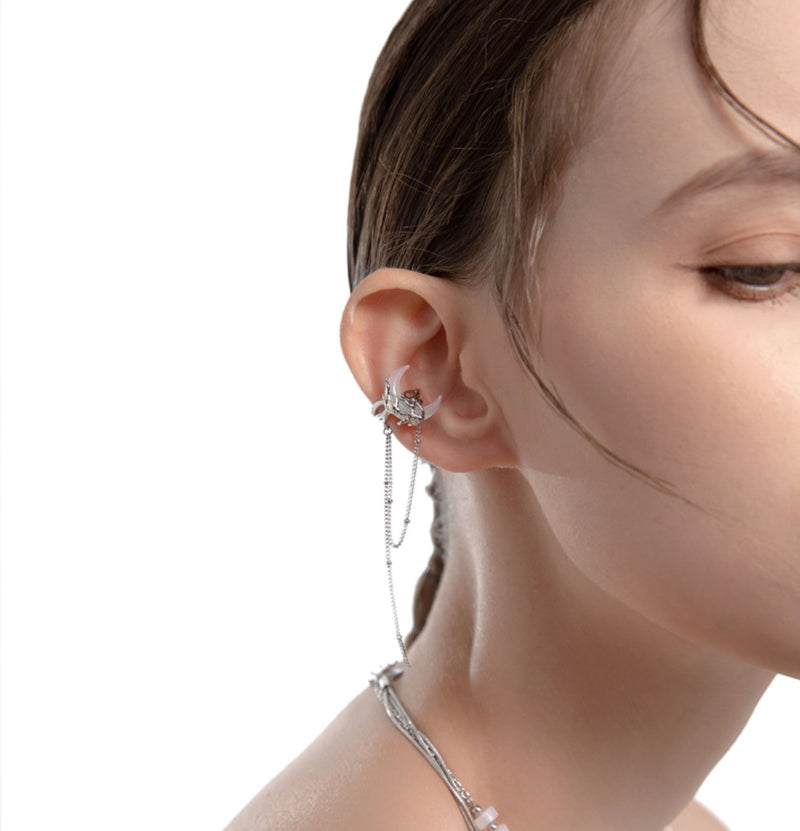 women's non-pierced tassel earrings, view 3 - MRSLM