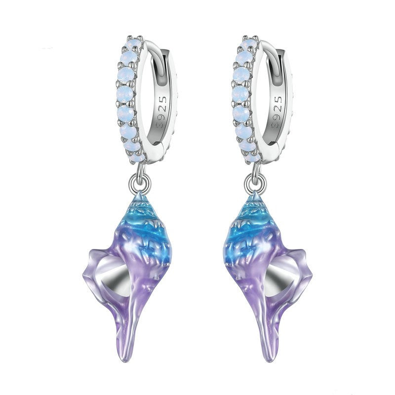 conch shell ear pendants, view 5 - MRSLM