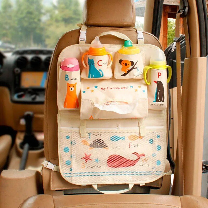 Fun and Functional Kids Cartoon Car Back Seat Organizer