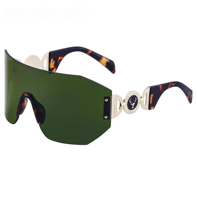 oversized shield rimless sunglasses, view 7 - MRSLM