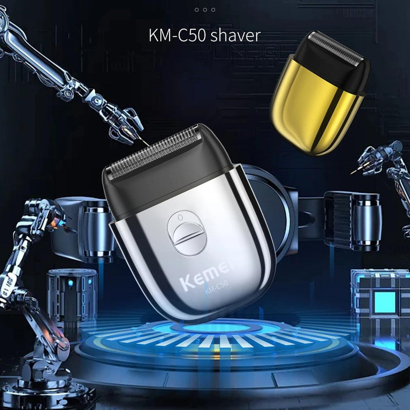 Mini barbeador elétrico recarregável via USB