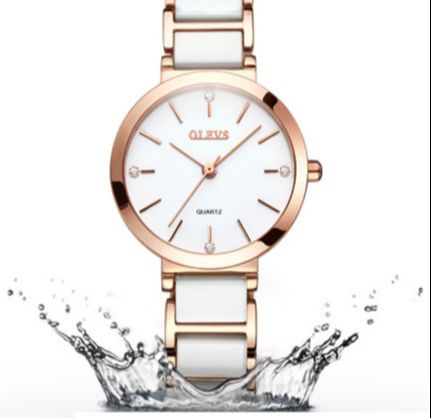 ladies' ceramic strap quartz watch, view 7 - MRSLM
