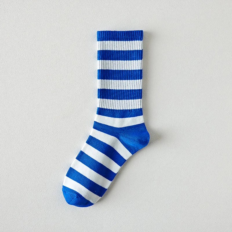 Trendige blaue Harajuku-Socken aus Baumwolle